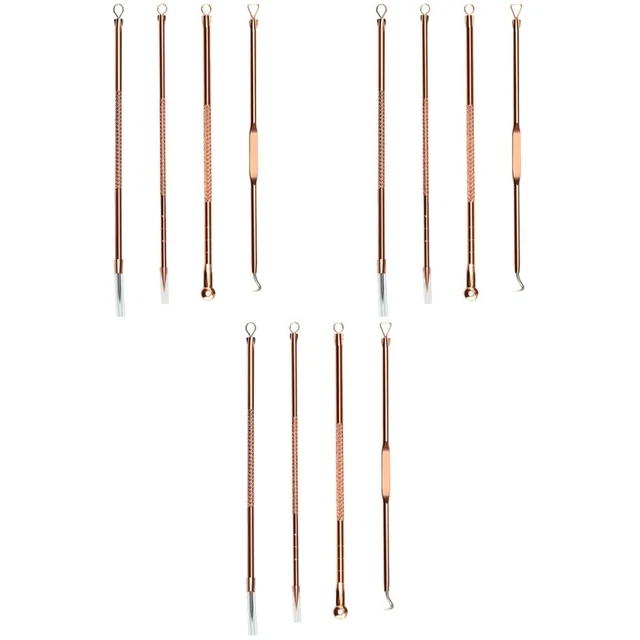 12 PIEZAS Kit de Acero Inoxidable Comedone Extractor Juego de Herramientas para