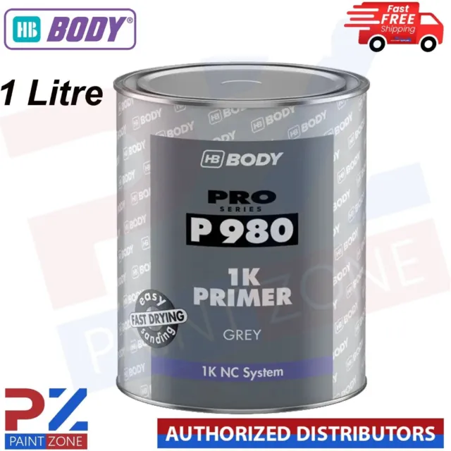 HB Body PRO SERIES P 980 1K Primer GREY 1 LTR NC System Fast Drying Easy Sanding