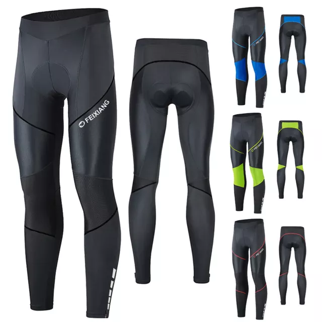 Men's Bicycle 3D Padded Pants Bike Riding Tights Cycling Long Sports Trousers