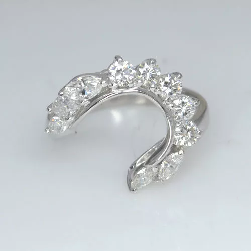 6.36 Gram Platinum 900 Natural Diamond Ring 1 Cts Handmade Solitaire US 6 Size
