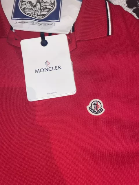 Authentic Moncler Mens Short Sleeve Polo Shirt Size L 3