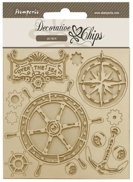 Chips decorativos Stamperia de 5,5""X5,5""-Songs of the Sea timder SCB188