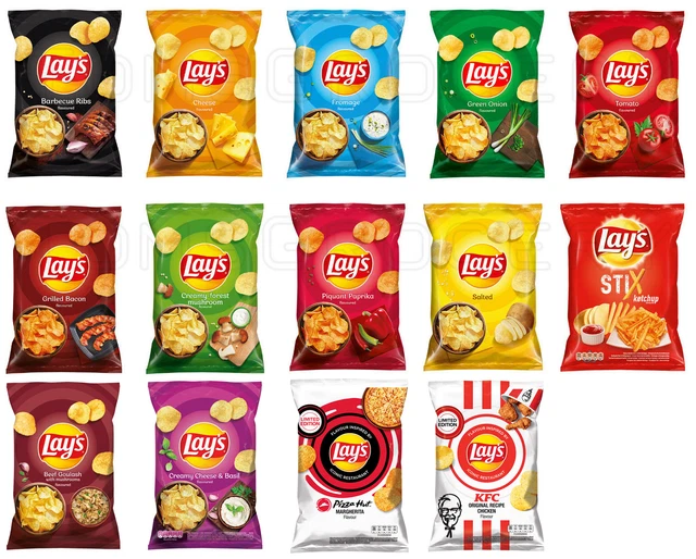 LAYS POTATO CHIPS Various Flavors Crisps Ribs, Mushroom, Paprika