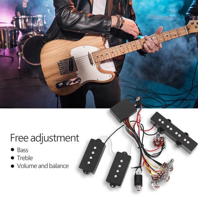 PROFESSIONAL ACTIVE BASS Pickup Kit Preamp Circuit Bridge Set 33.39