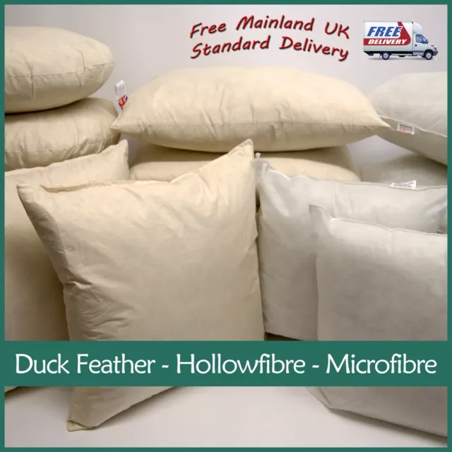 Polyester, Microfibre, Duck Feather Cushion Pads Inner Inserts  Fillers Scatters