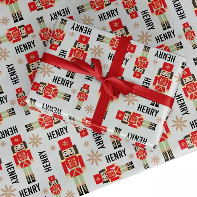 Dyefor Custom Nutcracker Name Personalised Christmas Wrapping Paper Gift Wrap