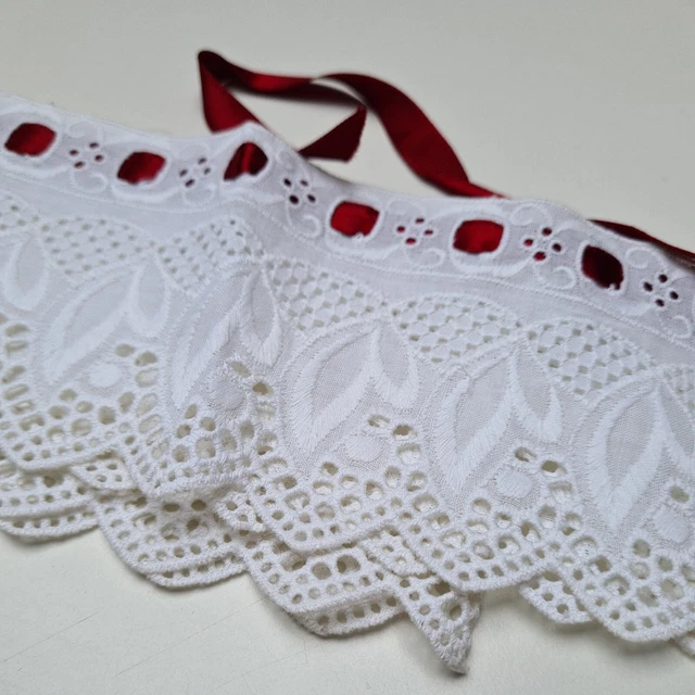 Weiße Zierborde Vintage Spitzenband Spitze Bordüre Spitzenborte Gardine NEU