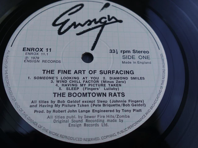 THE BOOMTOWN RATS THE FINE ART OF SURFACING 1979 UK LP 1st Press PLAYS ...