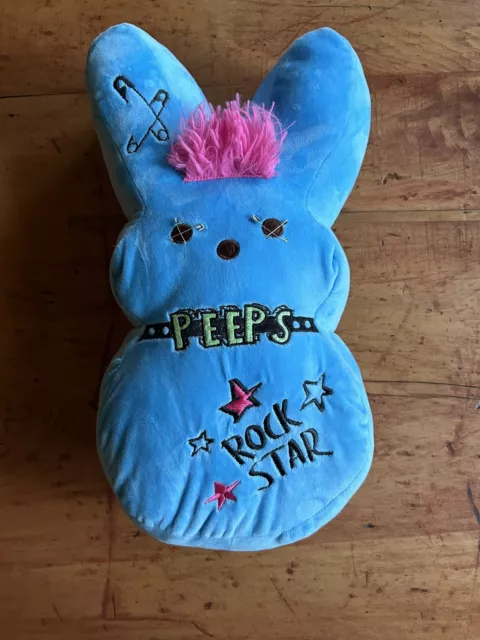 Peeps Easter Peep Bunny Blue Emo Rock Star 15in Plush Stuffed Animal
