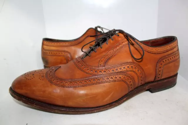 Mens Allen Edmonds Mcallister Brown Leather Wingtip Dress Shoes Size 15 Eee 6222