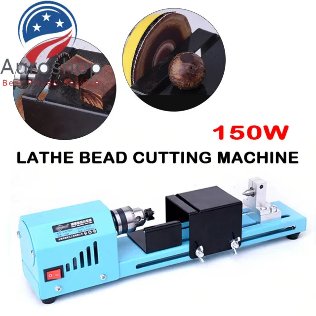 150W Mini Lathe Beads Polisher Wood Woodworking Cutting Tool Machine DIY USA