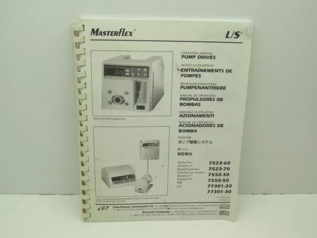 Manuel d'utilisation du lecteur de pompe Cole-Parmer A-1299-0996 Edition 2 MasterFlex L/S
