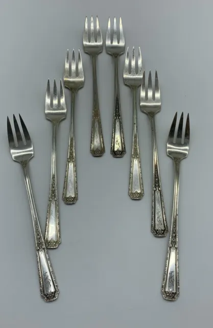 ( LOT OF 8 ) Towle Louis XIV Sterling Silver Cocktail Fork Monogram
