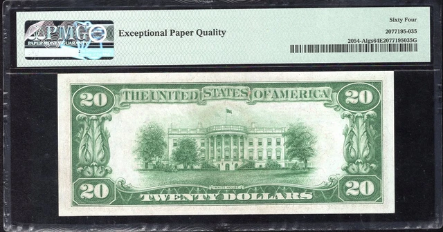 1934 $20 Boston FRN Light Green Seal PMG 64 EPQ Fr 2054-A lgs A05055563A 3