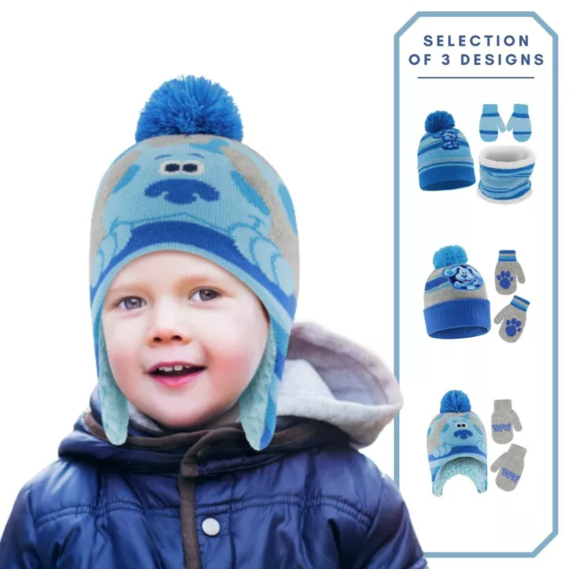 Nickelodeon Blue’s Clues Toddler Winter Hat and Kids Mittens  Set, Boys Age 2-4