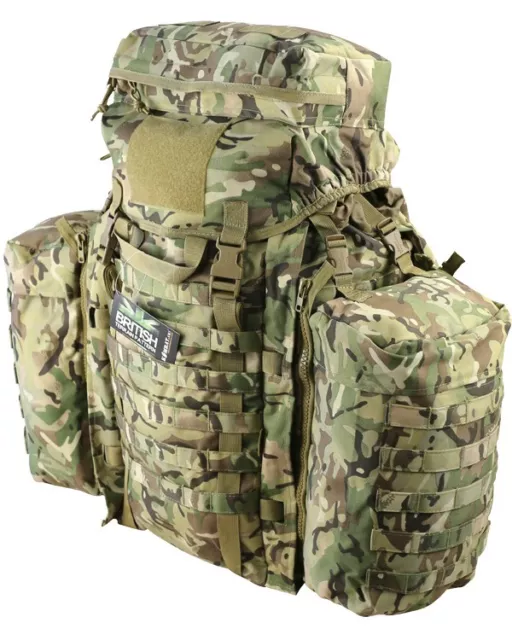 Kombat Molle Tactical Assault Pack With Side Pouches 90L Btp Mtp