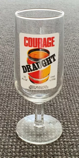 🔶️Retro Courage Draught Beer Brewerania Advertising Glass Pub Hotel Man Cave