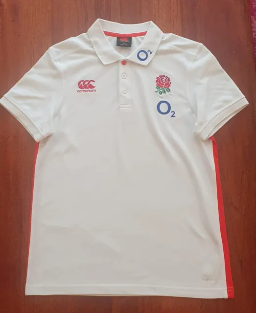 Canterbury England Rugby Shirt Jersey Mens Small White Home Kit 2015 Original