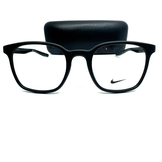 New Nike Eyeglasses 7115 004 Matte Black/Dark Grey 51-20-140 With Case H9658