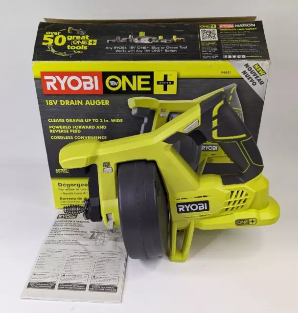 RYOBI ONE+ 18V Drain Auger P4001 Drain Snake Clog Sink Tool 25 Ft