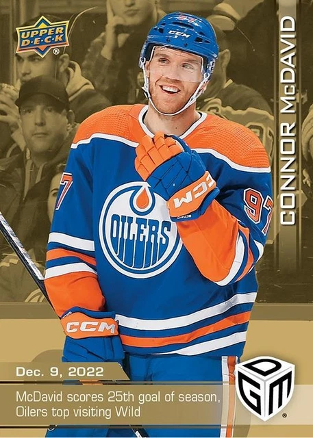 CONNOR MCDAVID OILERS 22-23 UD Game Dated Moments Limited to 100 GOLD ...