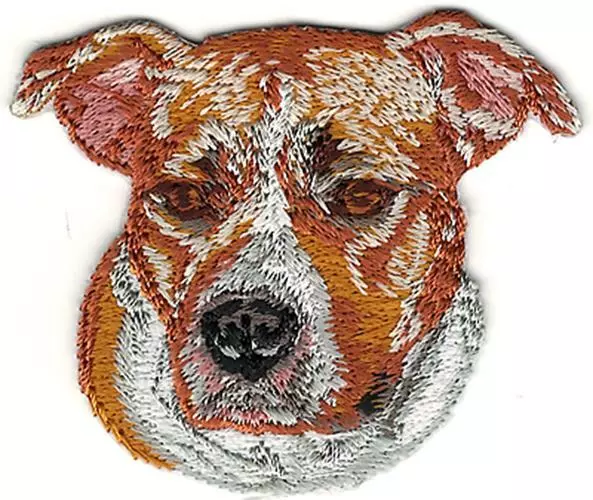 2" x 2 3/8" Staffordshire Bull Terrier Portrait Dog Breed Embroidery Patch