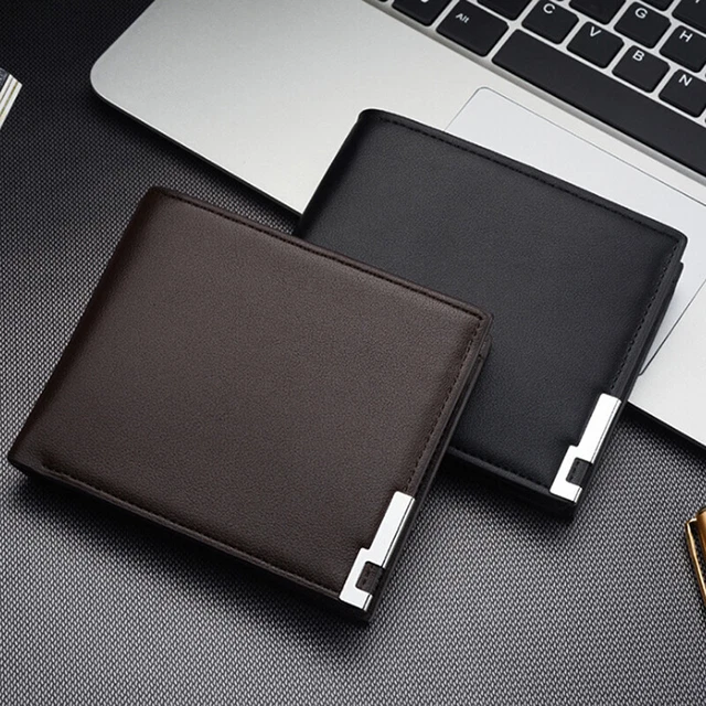 MEN'S LEATHER BIFOLD ID Card Holder Purse Wallet Billfold Handbag Slim