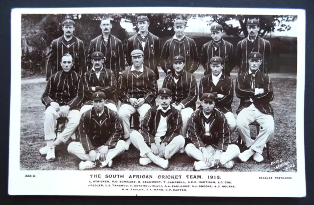 South Africa To England 1912 – Original Vintage Cricket Team Postcard