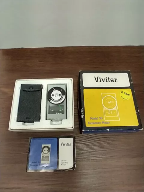 Vintage Old Vivitar MODEL 30 EXPOSURE METER IN BOX W/CASE