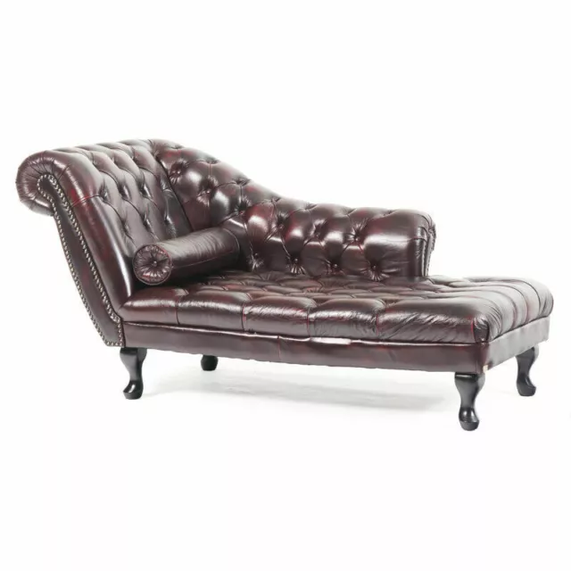 Chesterfield Rot Chaise Lounge Designer Liege Leder Sofa Chaiselongues Couch Neu