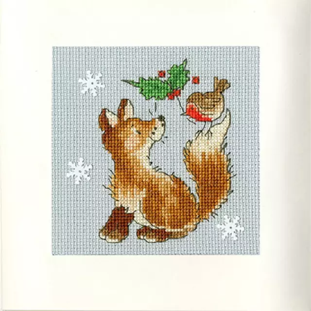 Bothy Threads Greating card counted cross stitch Kit "Christmas Friends", 10x10c