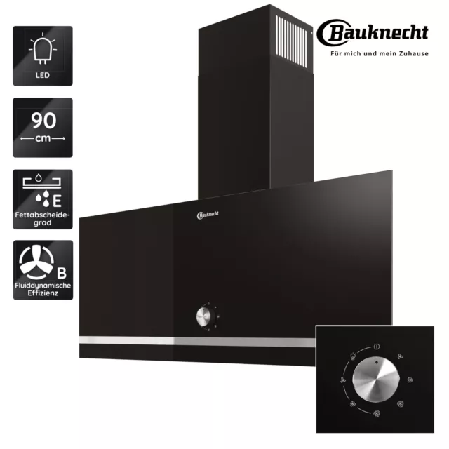 Dunstabzugshaube Kopffrei 90 cm Abluft- Umluft LED Glas BAUKNECHT DBHVA 92F LM K