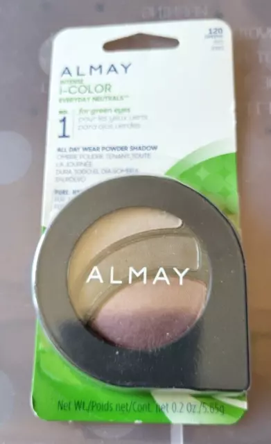 Almay Intense I-Color All Day Wear Powder Shadow 3 Colors #120 Greens .2oz NEW