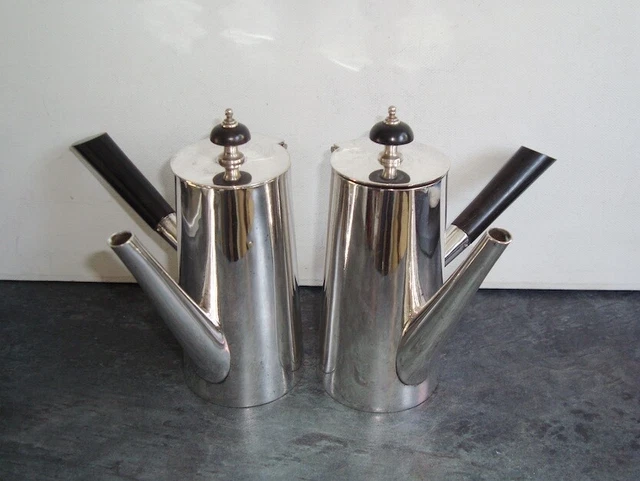 Antique Pair of Silver Plated Hot Chocolate Pots Christopher Dresser