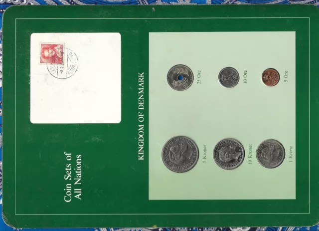 Coin Sets of All Nations Denmark 1 Krone 10, 5 Ore 1986 10, 5 Kroner 25 Ore 1987