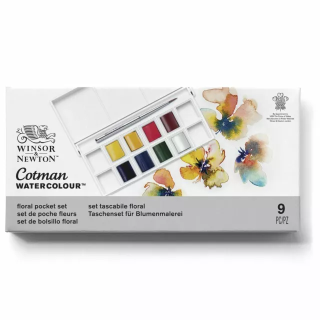 Winsor & Newton Cotman Watercolour Paint FLORAL POCKET SET 9pc