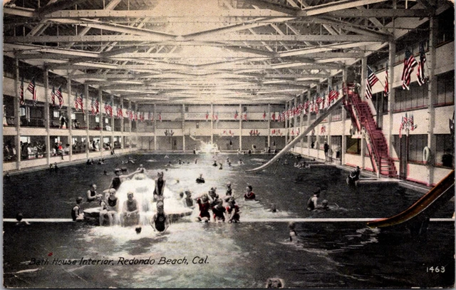 Postcard Interior of the Bath House in Redondo Beach, California