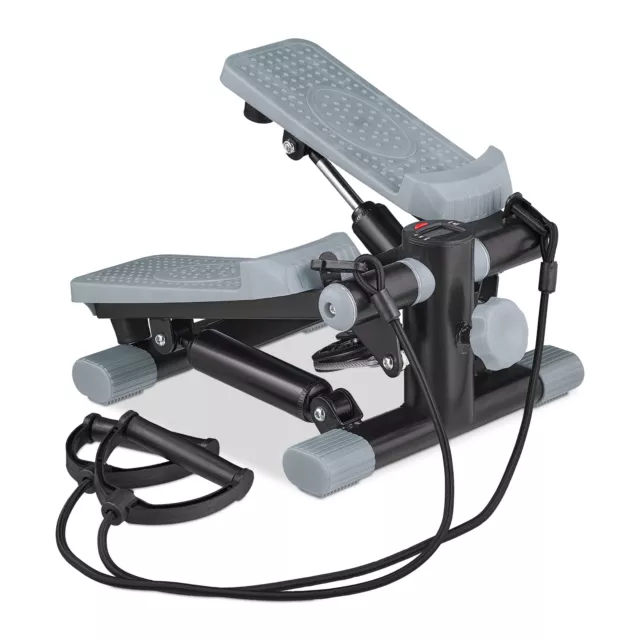 Relaxdays Stepper 2 en 1, con pantalla y 2 expansores, aparato de fitness para casa 2