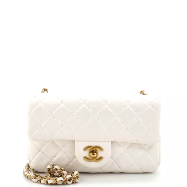 CHANEL PEARL CRUSH Flap Clutch with Chain Quilted Lambskin Mini