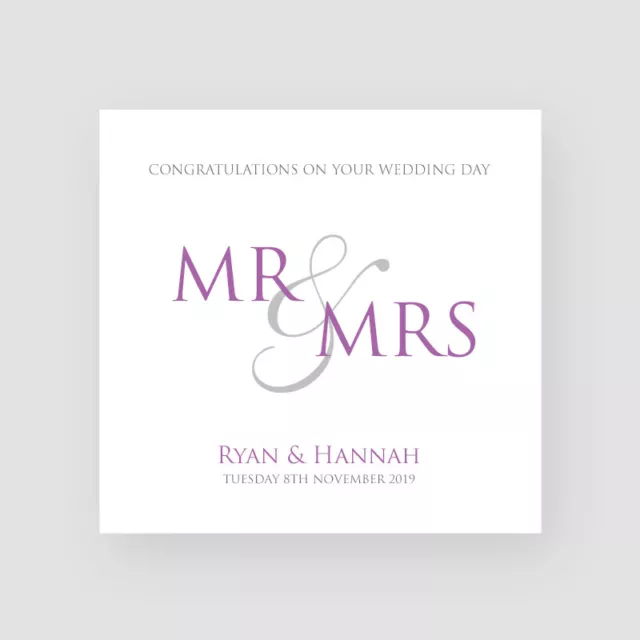 Personalised Handmade Congratulations On Your Wedding Day Card Mr & Mrs