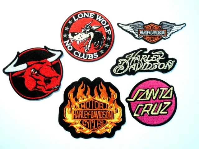 Iconic Biker Patches Embroidered Cloth Badge Applique Iron Sew On Wolf Bull