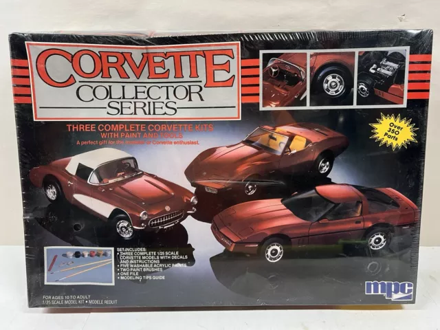1/25 Chevrolet Corvette Collector Set Chevy Car Model Kit 6381 New Sealed by MPC