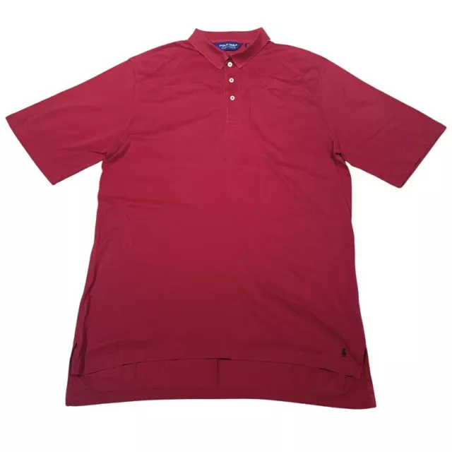 Ralph Lauren Polo Golf Size Large Pima Cotton Red Polo Shirt Men’s Short Sleeve