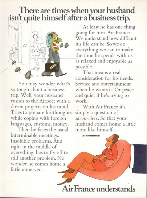 Air France Airlines 1973 Advertising Vintage Understands 7UY