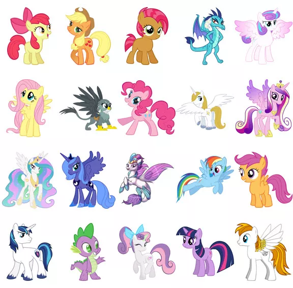 My Little Pony characters, iron on T shirt transfer. Choose image and size