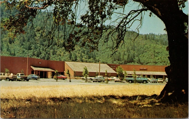 Hoopa CA Valley Shopping Center Mall Classic Cars Unused California Postcard A22