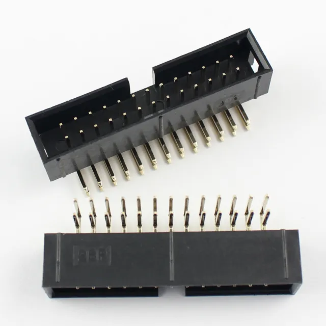 50Pcs 2.54mm 2x13 Pin 26 Pin Right Angle Male Shrouded IDC Box Header Connector