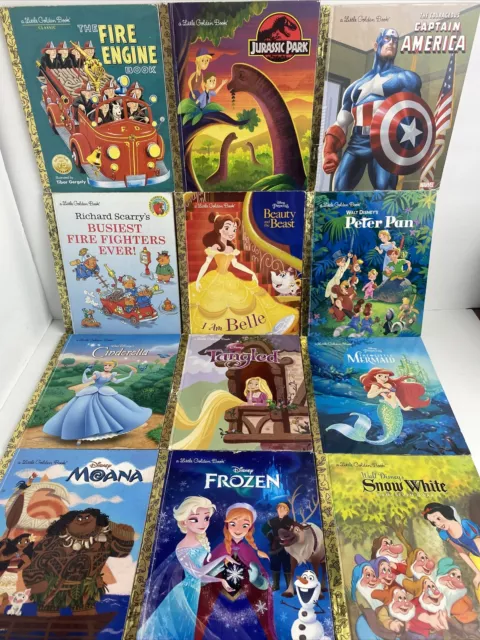 Lot 12 Little Golden Picture Books Disney Peter Pan Cinderella Tangled Moana Etc