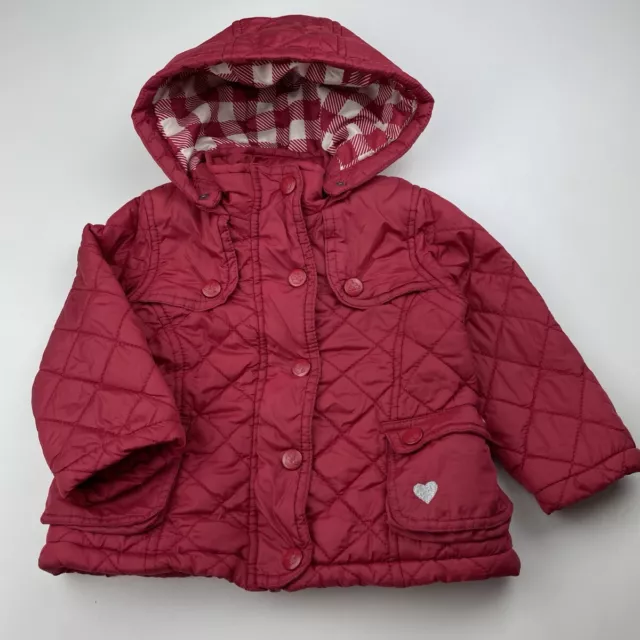 Girls size 0, Zara, fleece lined quilted jacket / coat, GUC