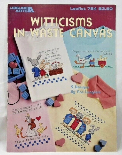 1989 LA Witticisms In Waste Canvas 784 libro de patrones de punto de cruz 9 diseños 7118
